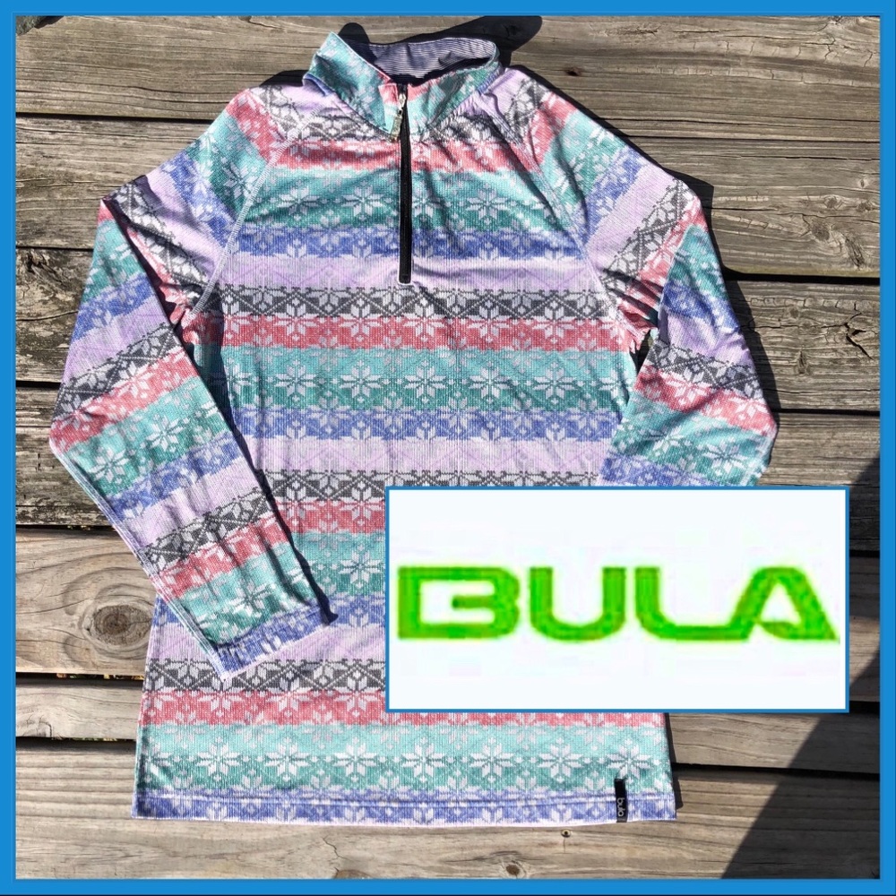 BULA XL Snowflake 1/4 Zip Mockneck Sweatshirt! EUC!